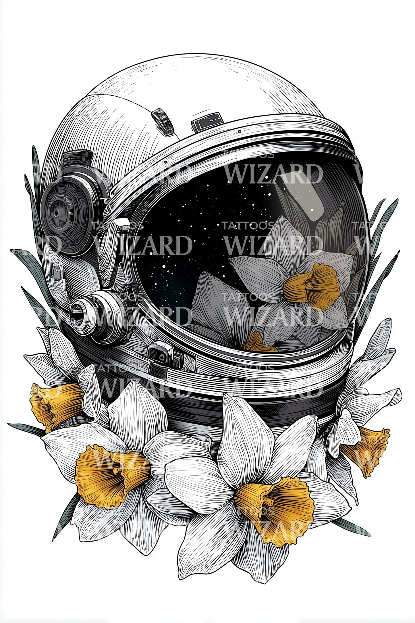 Narcis Spacewalk Helm Tattoo Ontwerp