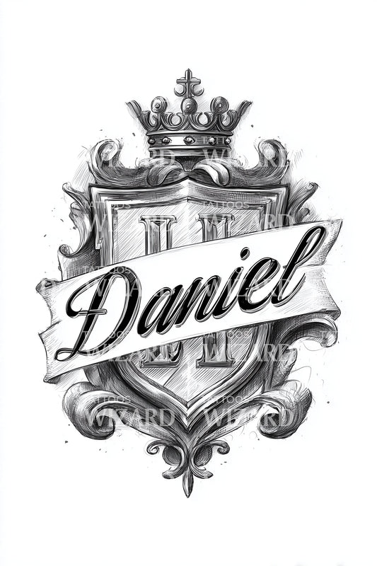 Daniel Regal Shield Tattoo Illustration