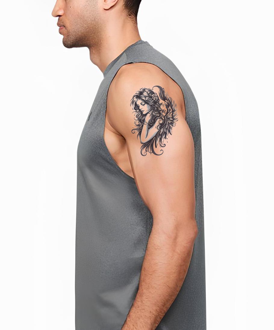 Dark Angel Woman Tattoo Design