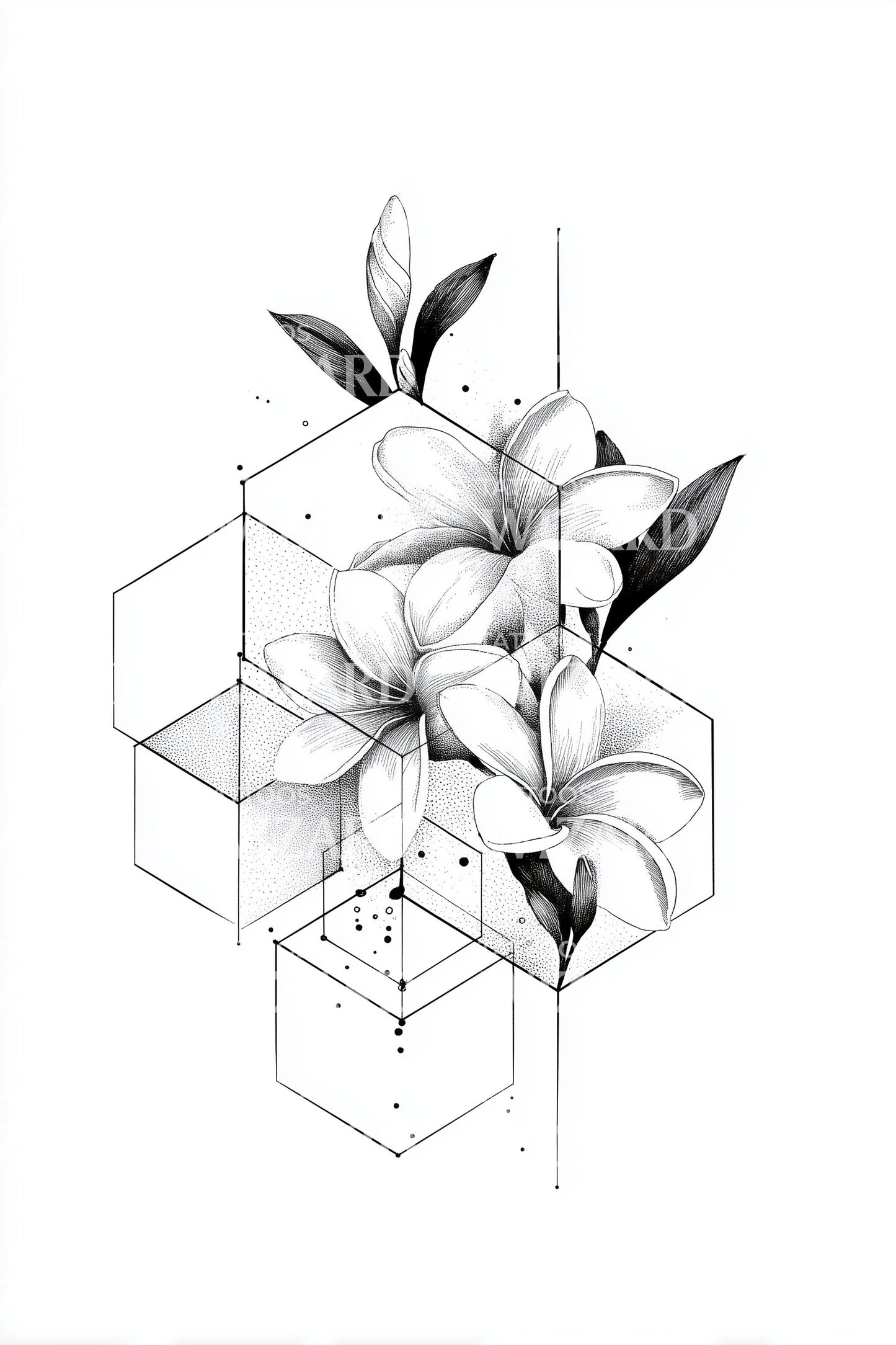 Иллюстрация татуировки темной мандалы ядра