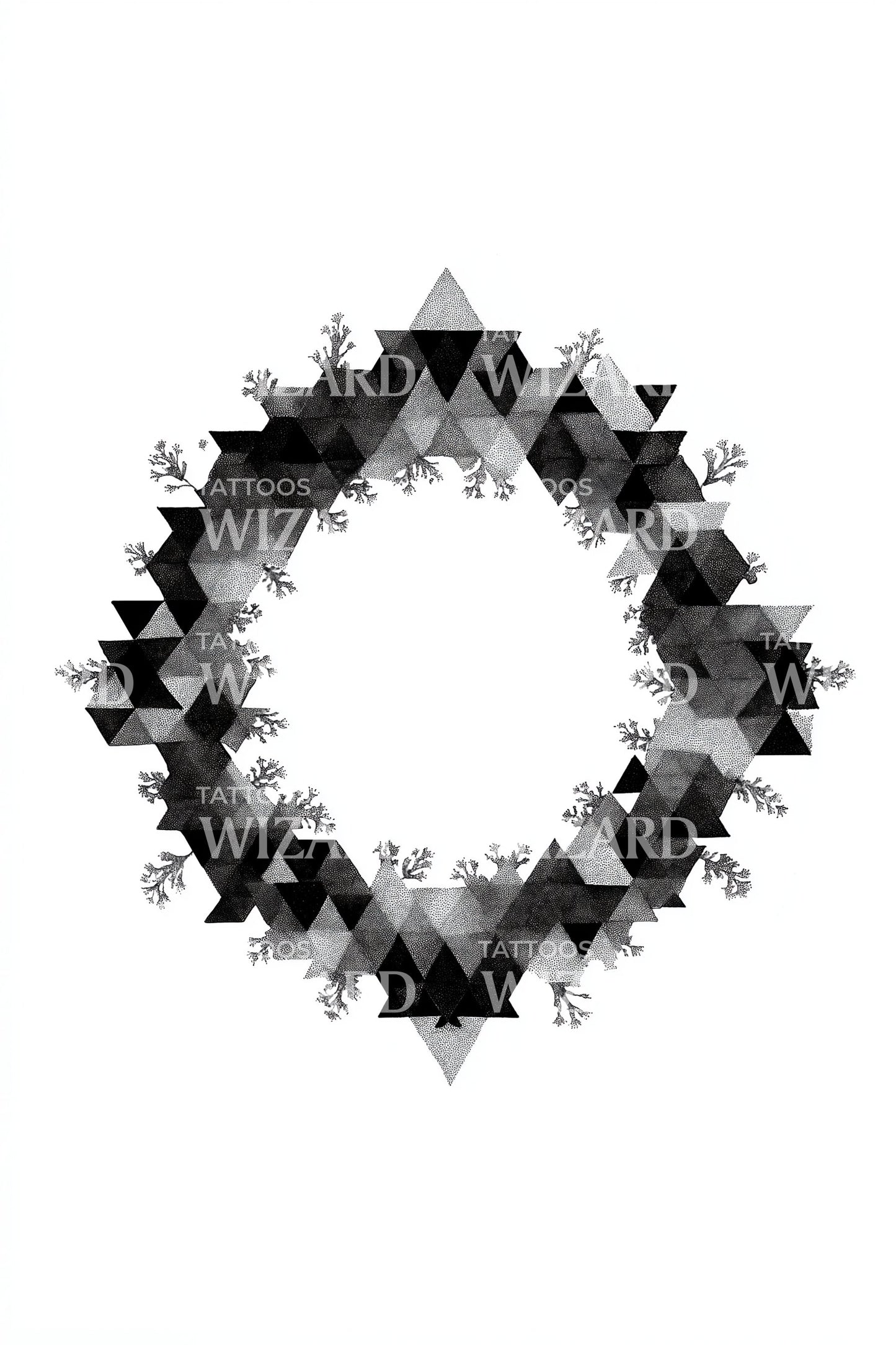 Dark Crystal Wreath Tattoo Design