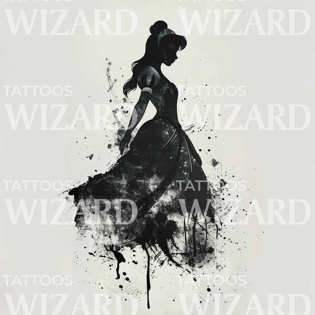 Black & White Disney Princess Tattoos
