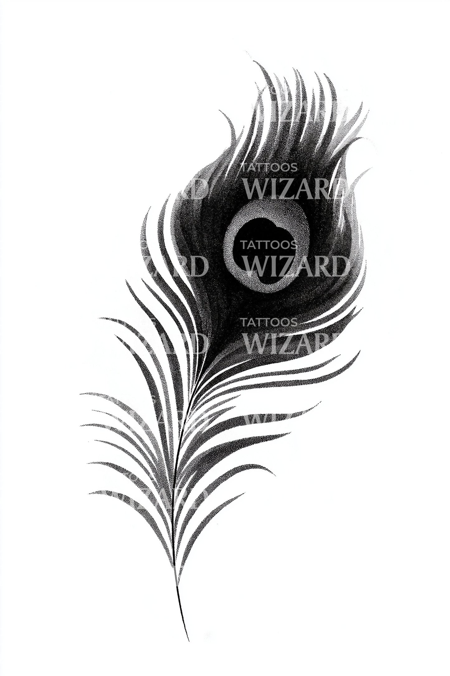 Dark Peacock Feather Tattoo Design