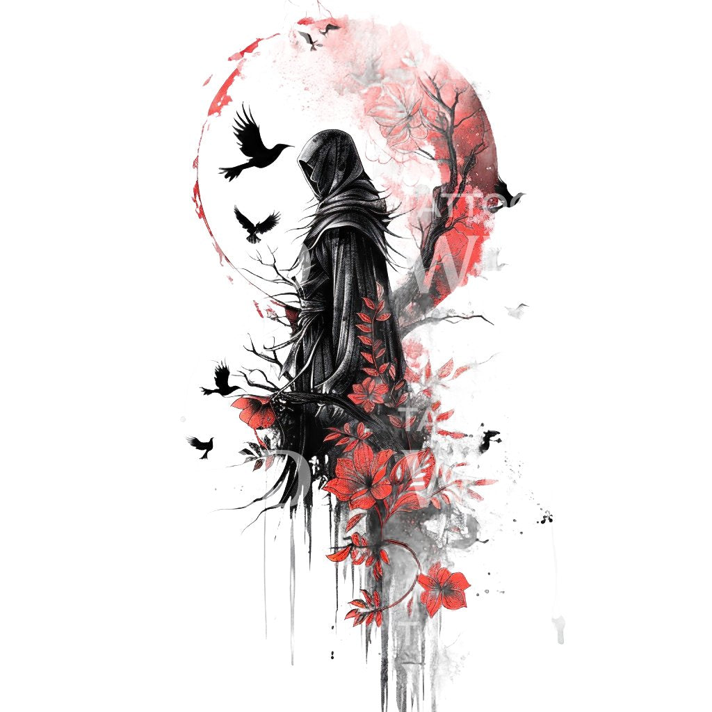 Dark Warrior Japanese Tattoo Design
