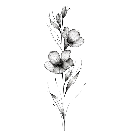 Delicate and Feminine Flower Tattoo Design