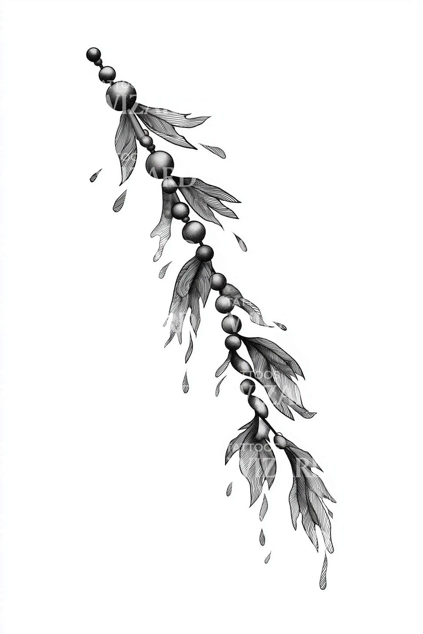 Delicate Herbal Sprig Tattoo Design