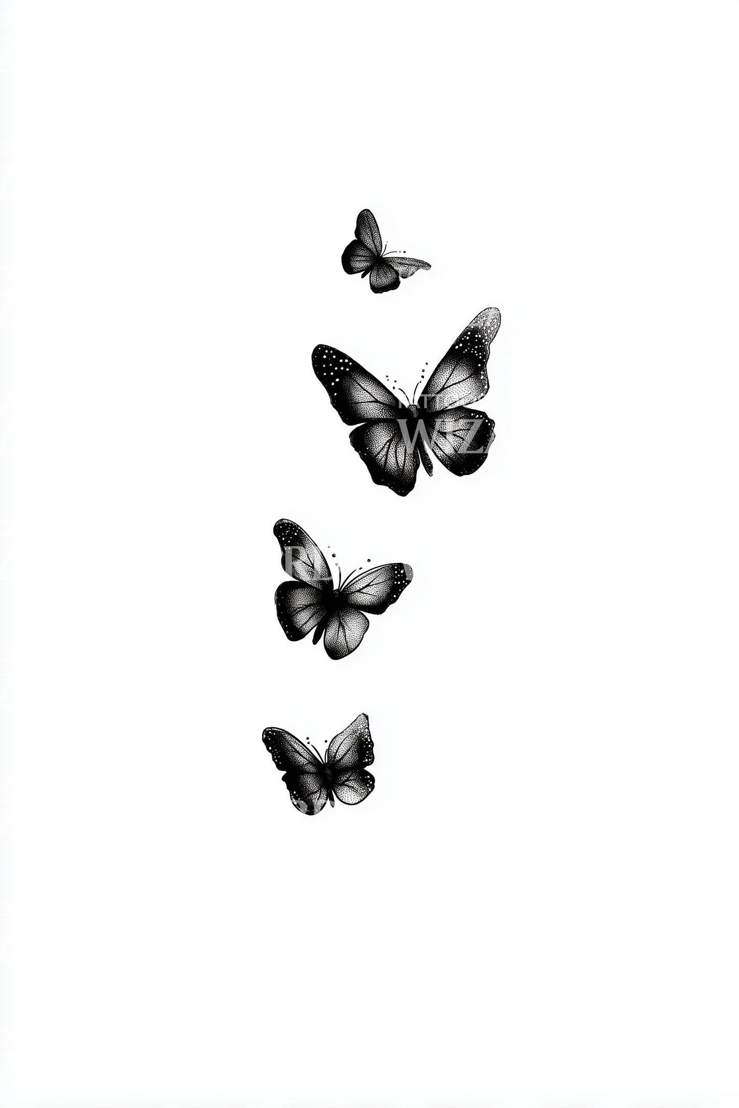 Delicate Mini Butterflies Tattoo Idea