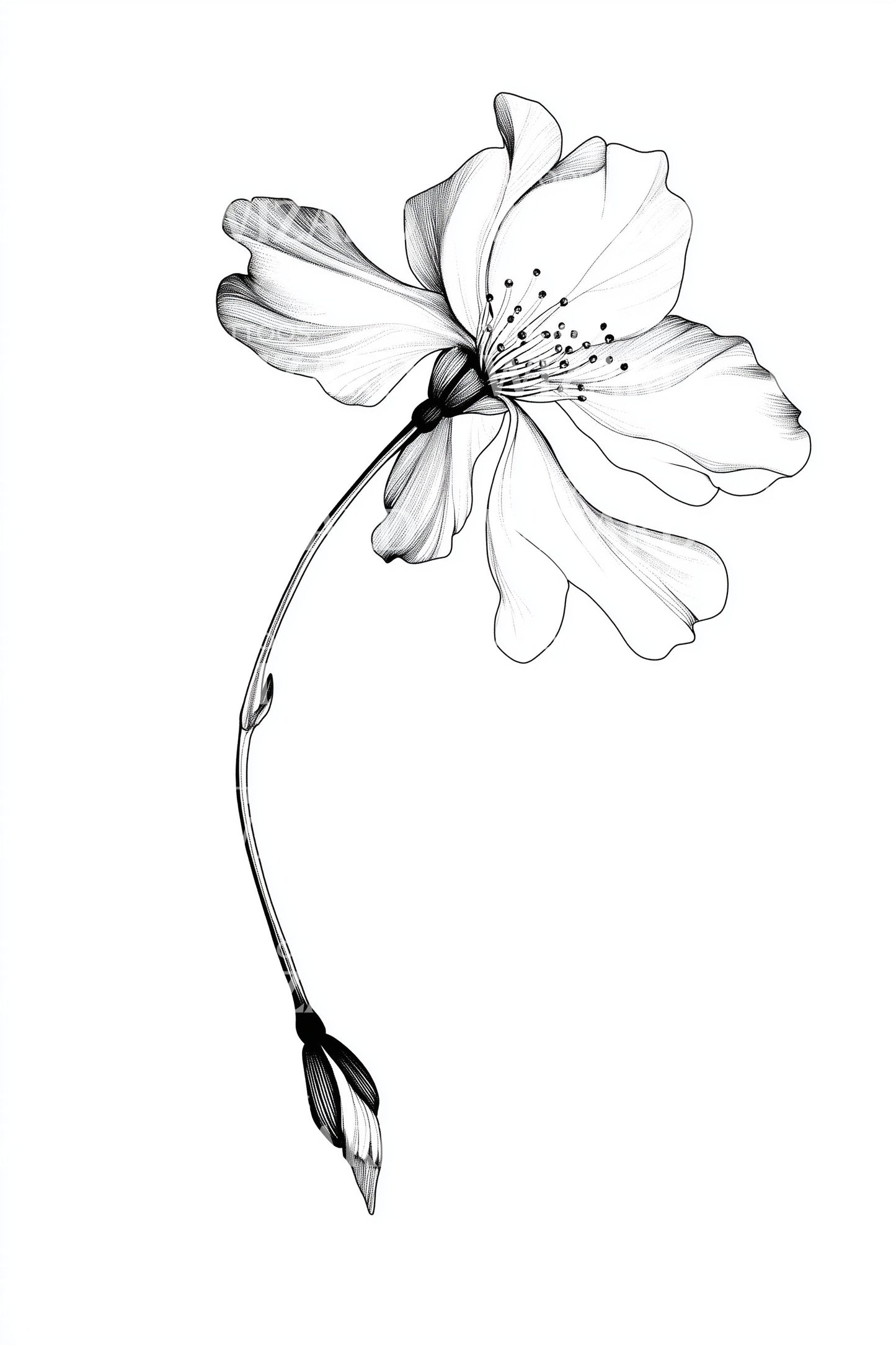 Delicate Side Blossom Tattoo Idea