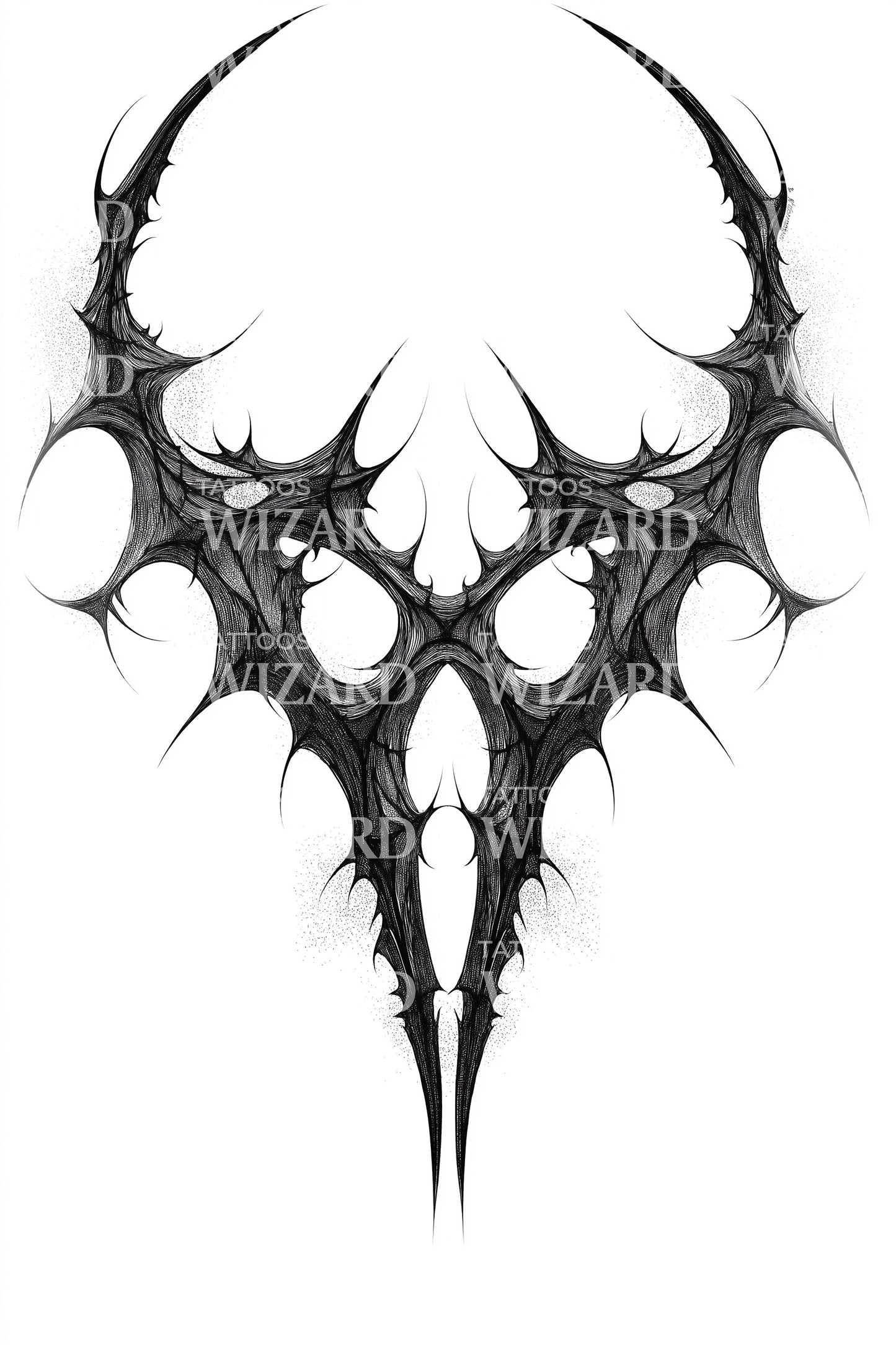 Design del tatuaggio maschera con corna demoniache