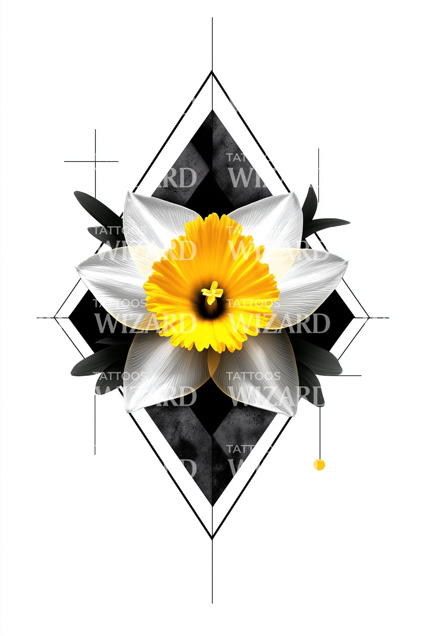 Diamond Prism Daffodil Tattoo Idea
