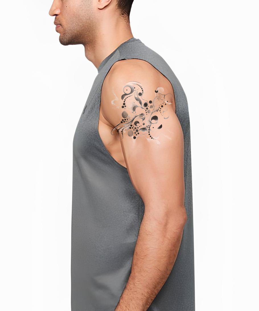 充满活力的抽象点刺纹身设计