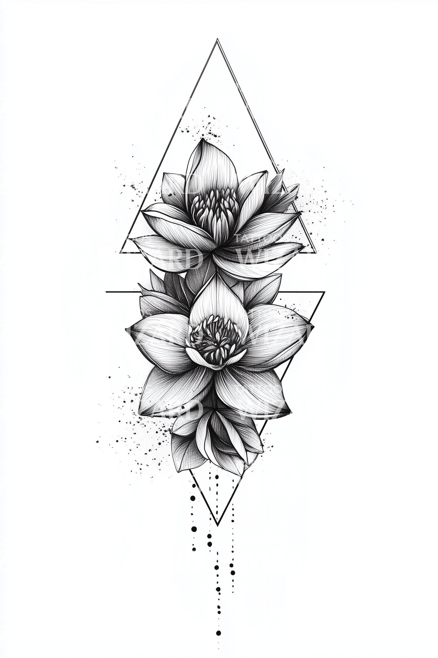 Desain Tato Melati Berlian Titik-titik