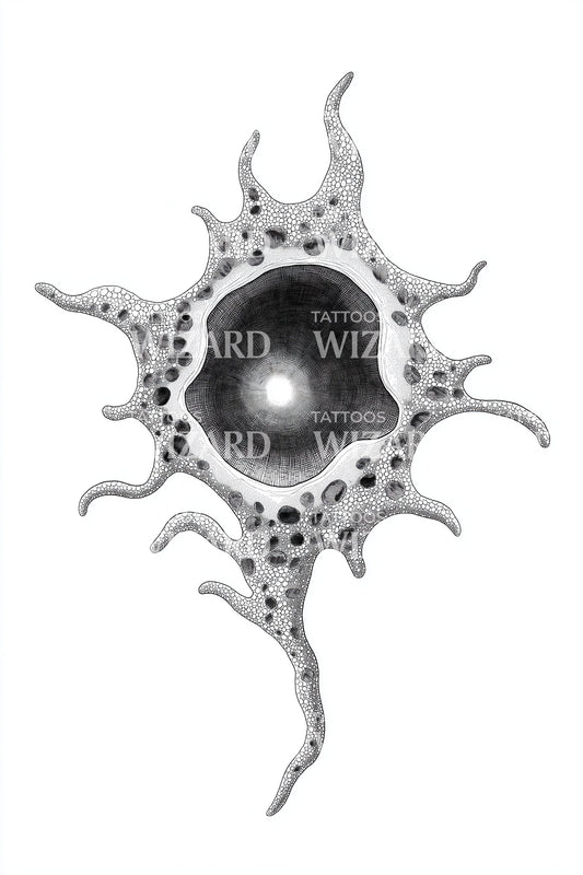 Dotwork Amoeba Nucleus Tattoo Illustration