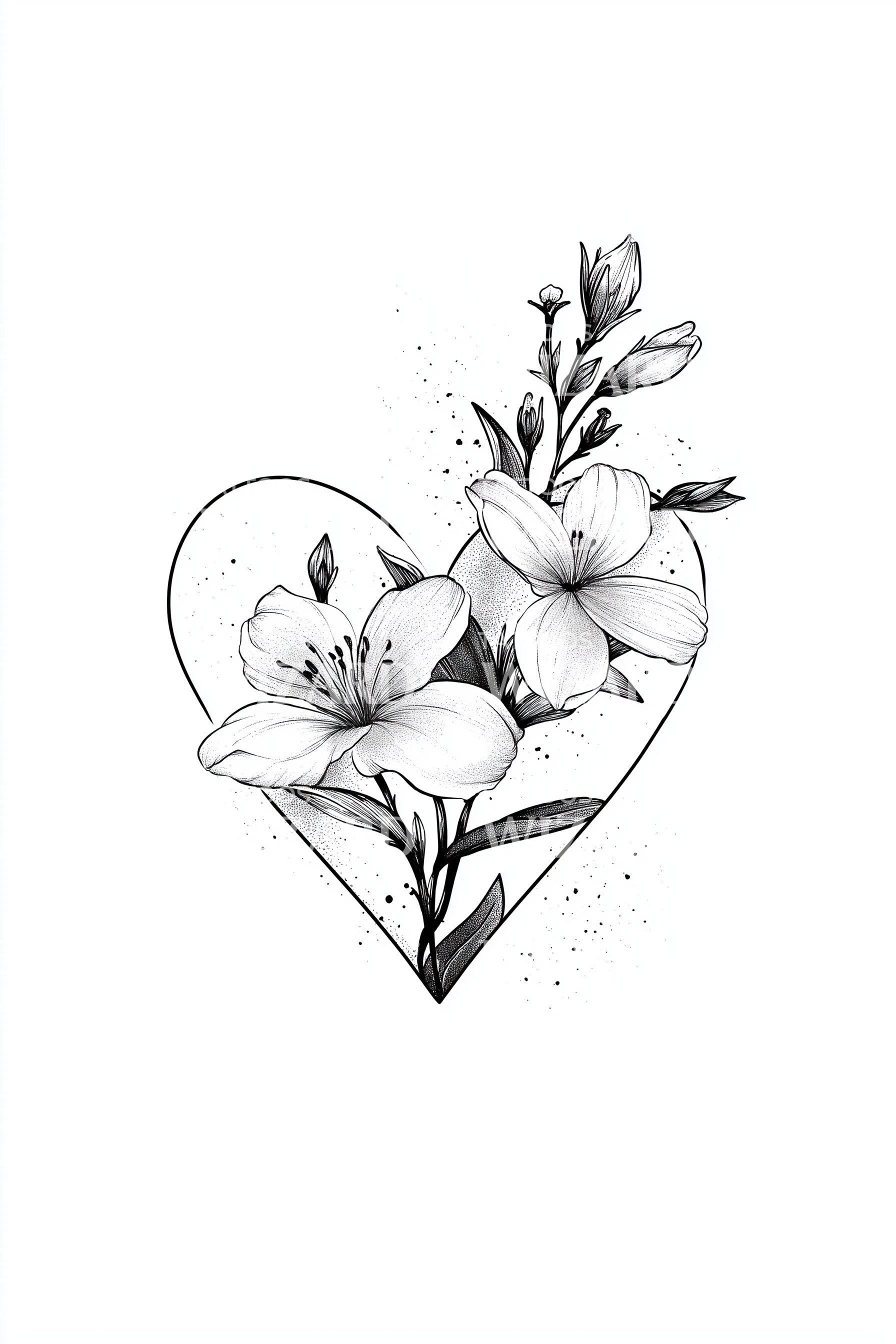 Flower and Heart Tattoos That Bloom