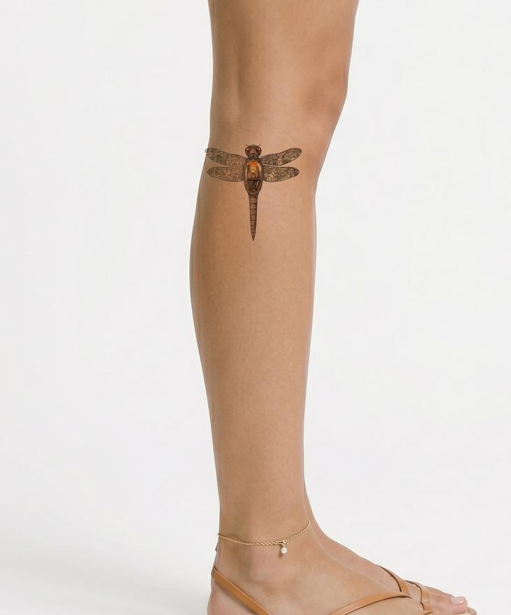 Library Dragonfly Tattoo Design