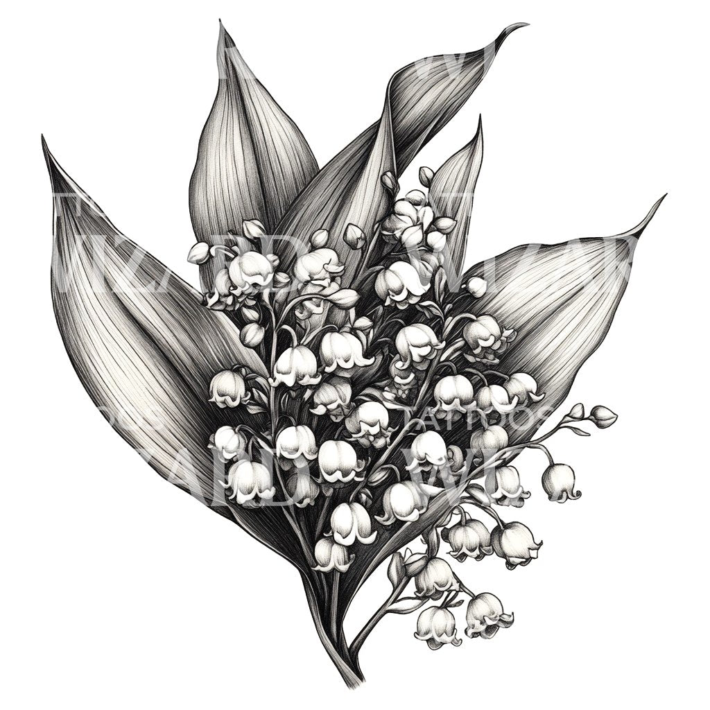 lily of the valley flower tattoo Drawing of a Lily of the Valley Tattoo Design – Tattoos Wizard Designs