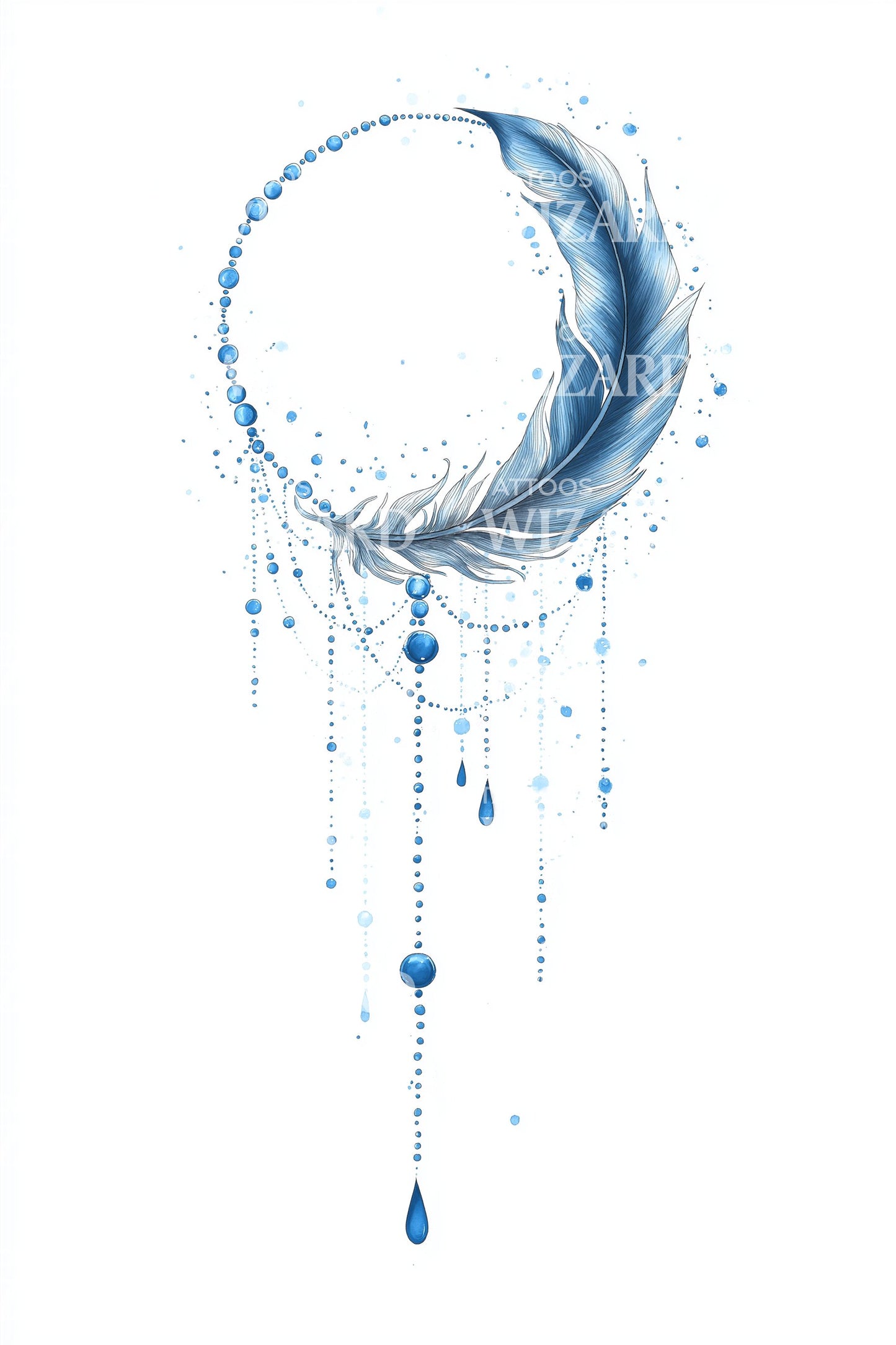 Dripping Crescent Moon Tattoo Design