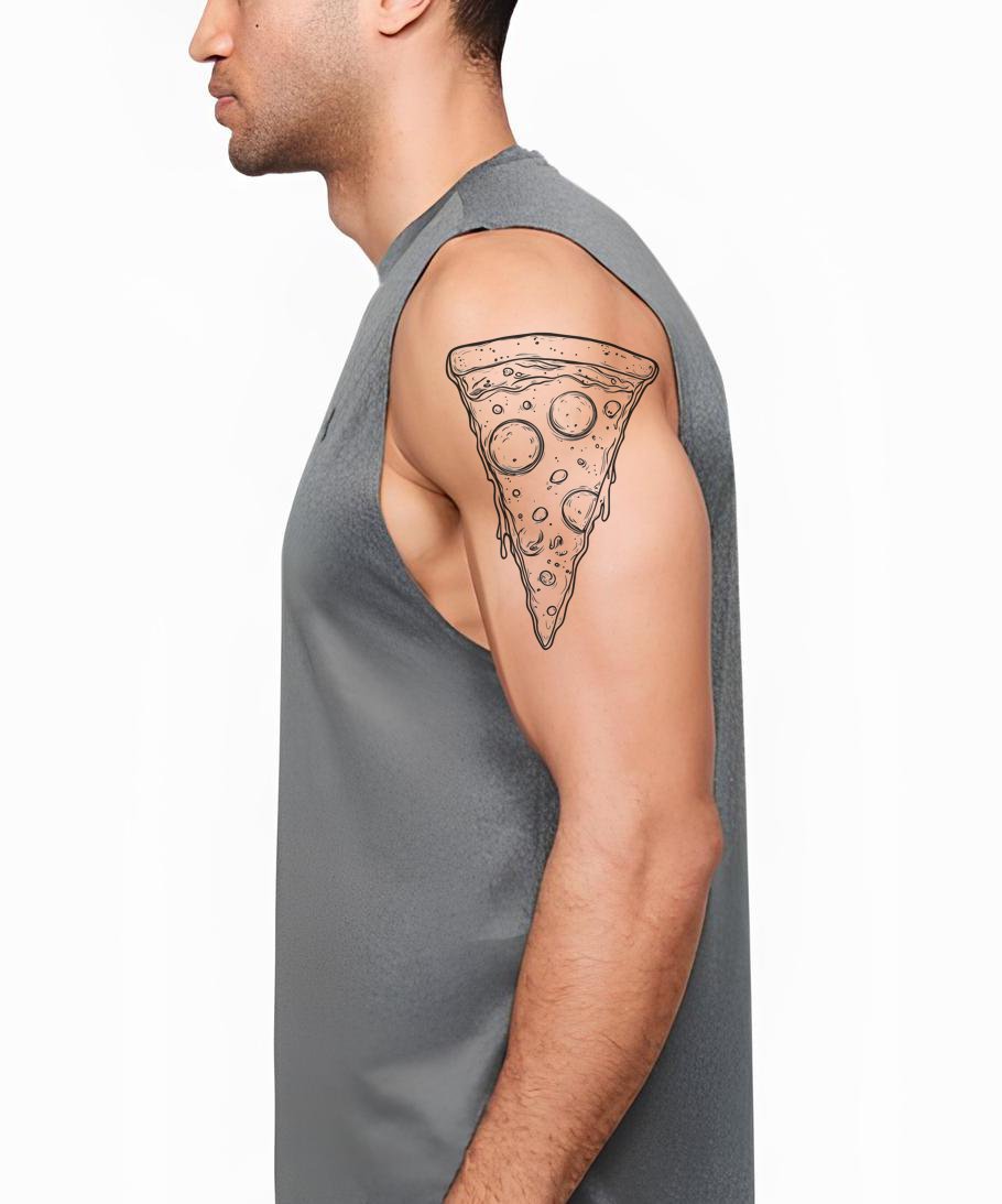 Design Tatuaggio Fetta di Pizza Gocciolante