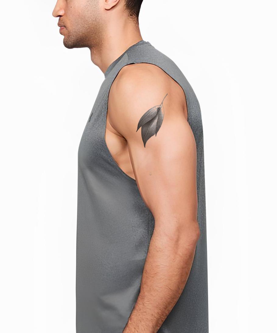 Shaded Droplet Leaf Tattoo Design