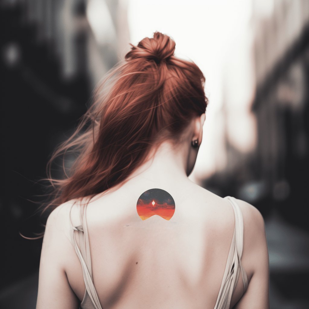 极简主义阿拉基斯沙漠沙丘纹身设计