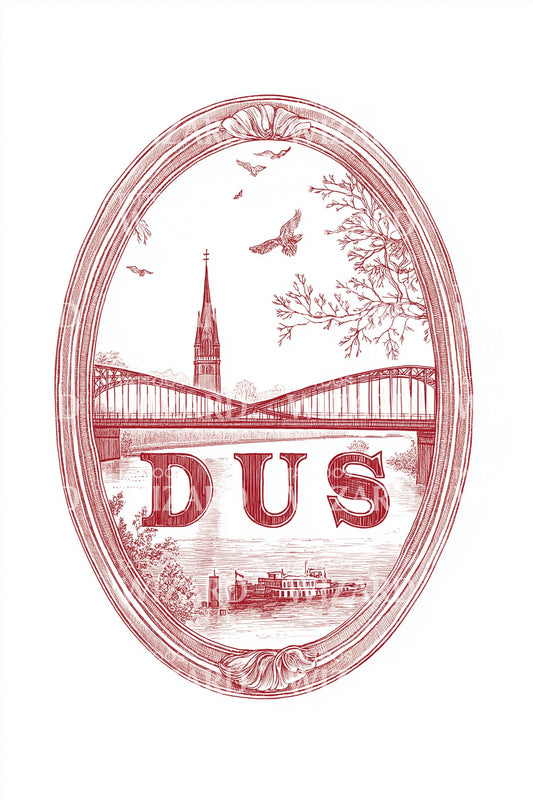Düsseldorf Vintage Bridge Tattoo Idea