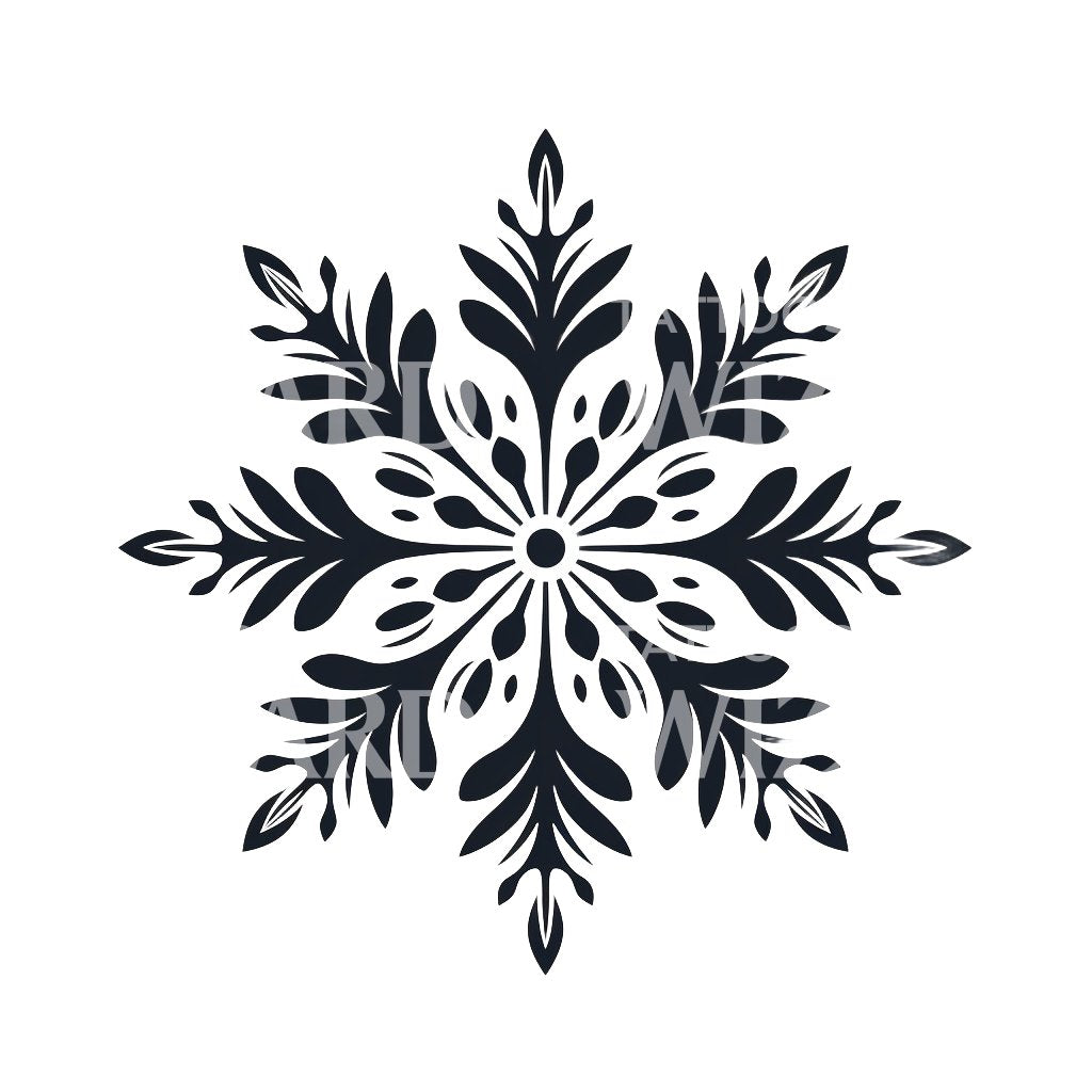 Blackwork Snowflake Tattoo Design
