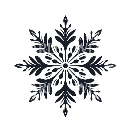 Blackwork Snowflake Tattoo Design