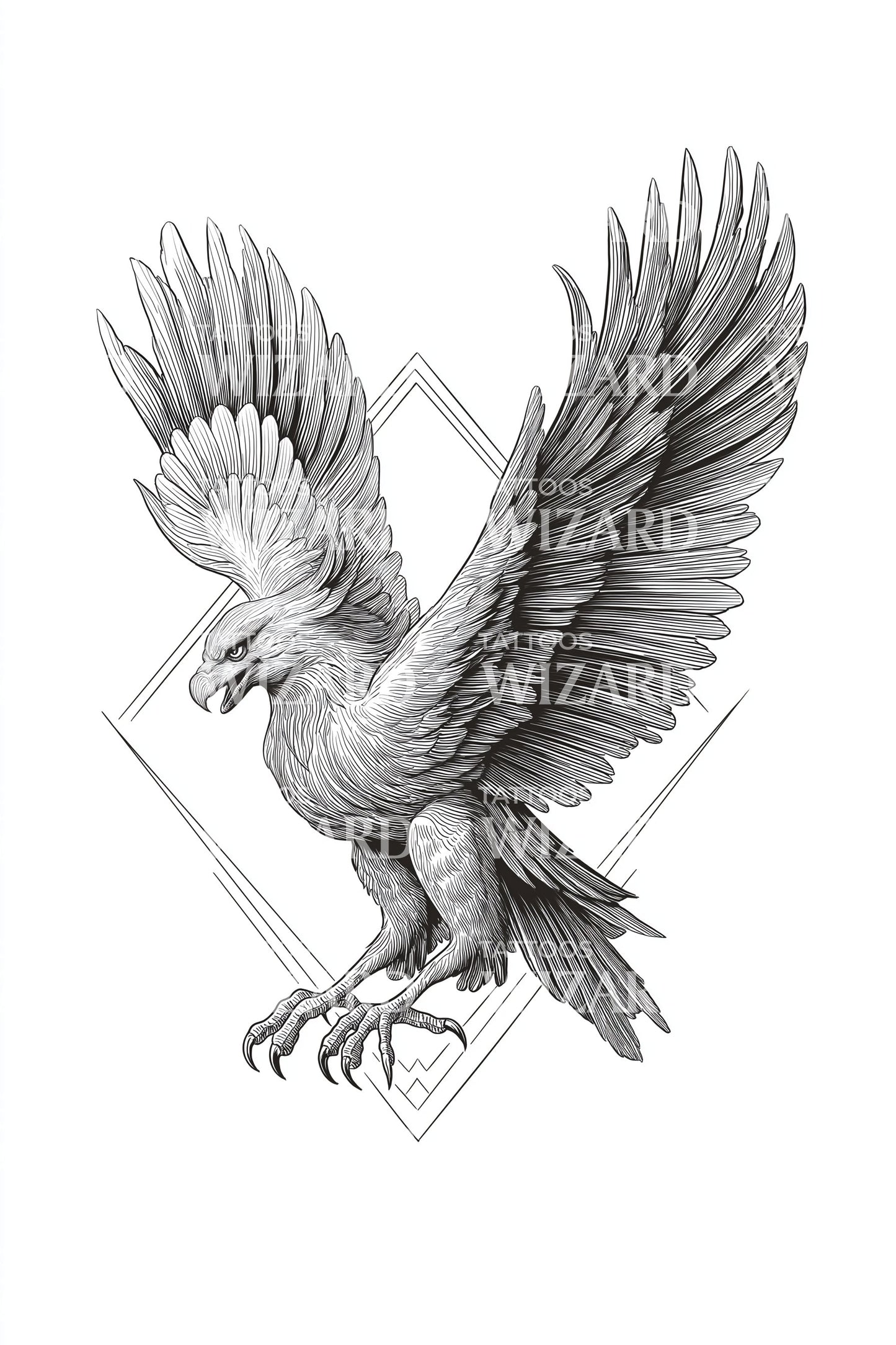 Design Tatuaggio Movimento Atterraggio Aquila