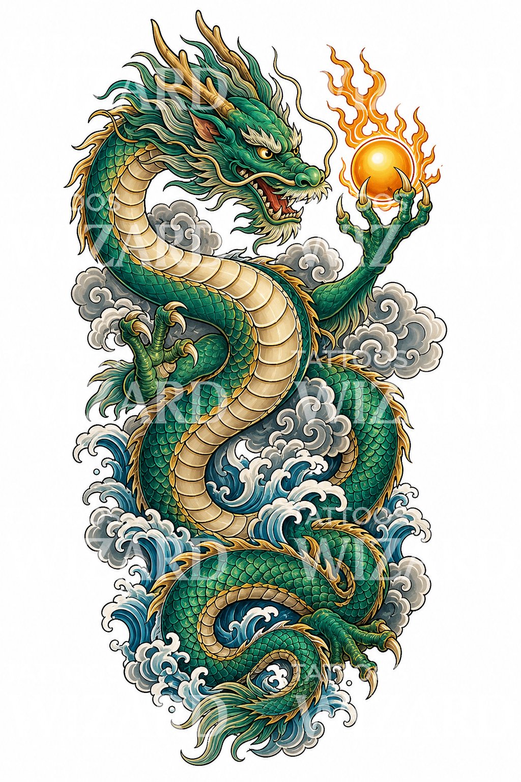 イースタンドラゴン タトゥーデザイン – Tattoos Wizard Designs