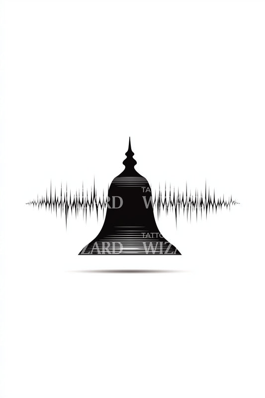 Design de tatouage de cloche du temple Echo