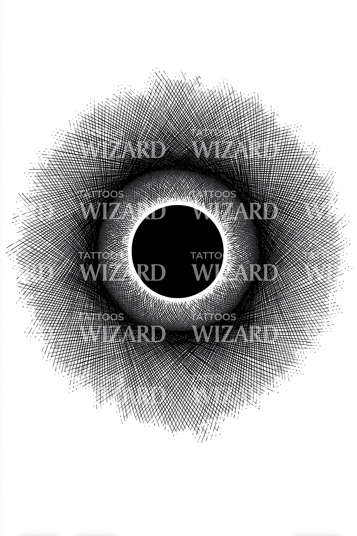 Eclipse Halo Dotwork Tatoveringsdesign