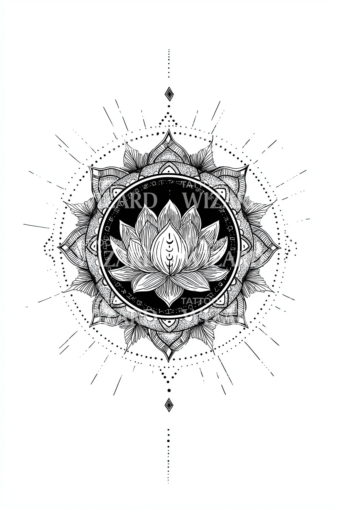 Design Tatuaggio Geometria Loto Eclipse