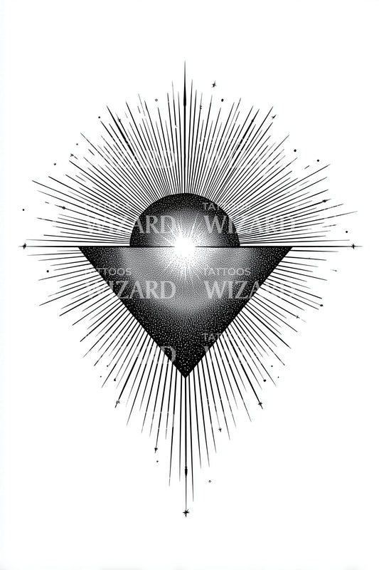 Татуировка с дизайном треугольника солнечного затмения