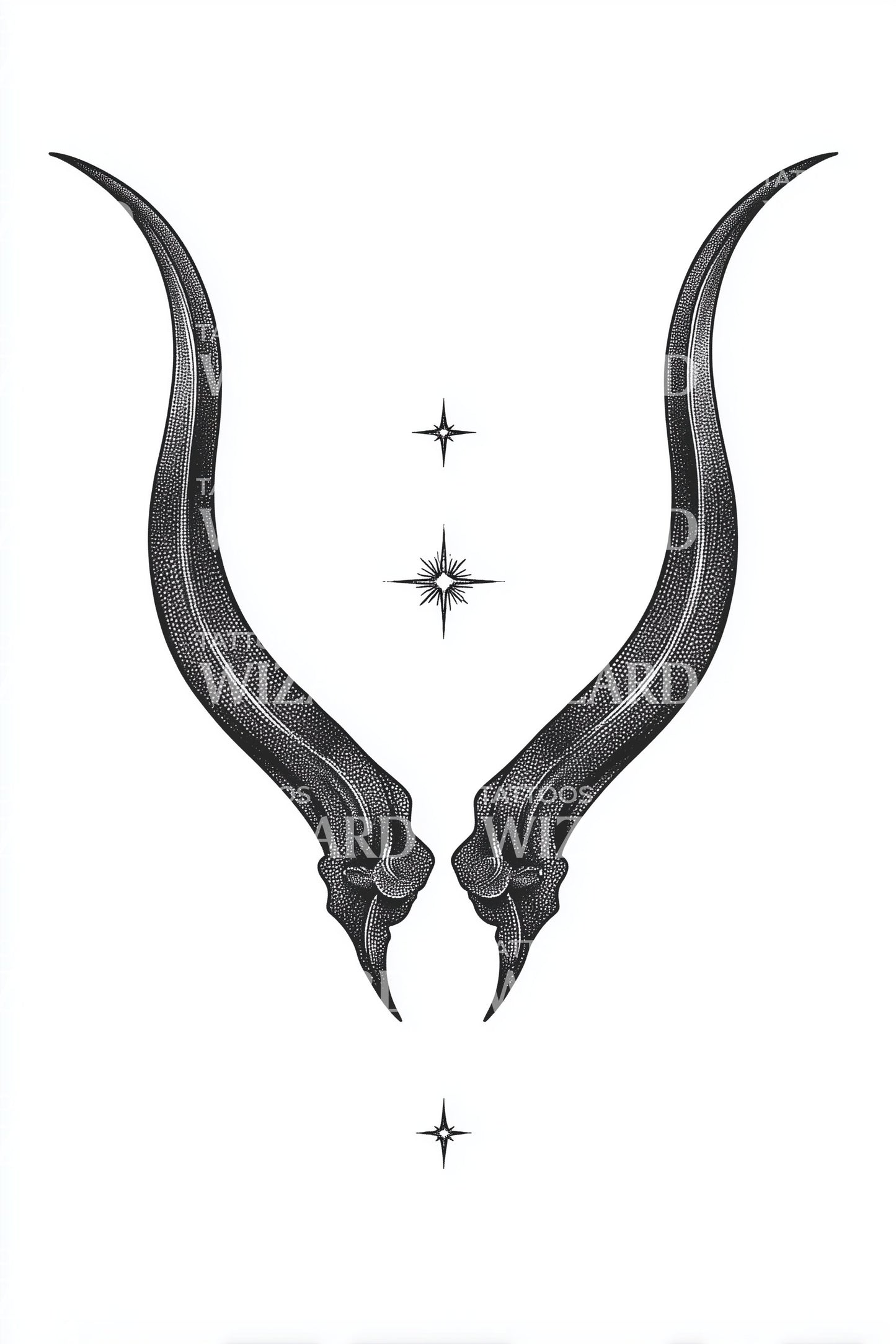 Elegant Antelope Horns Tattoo Design