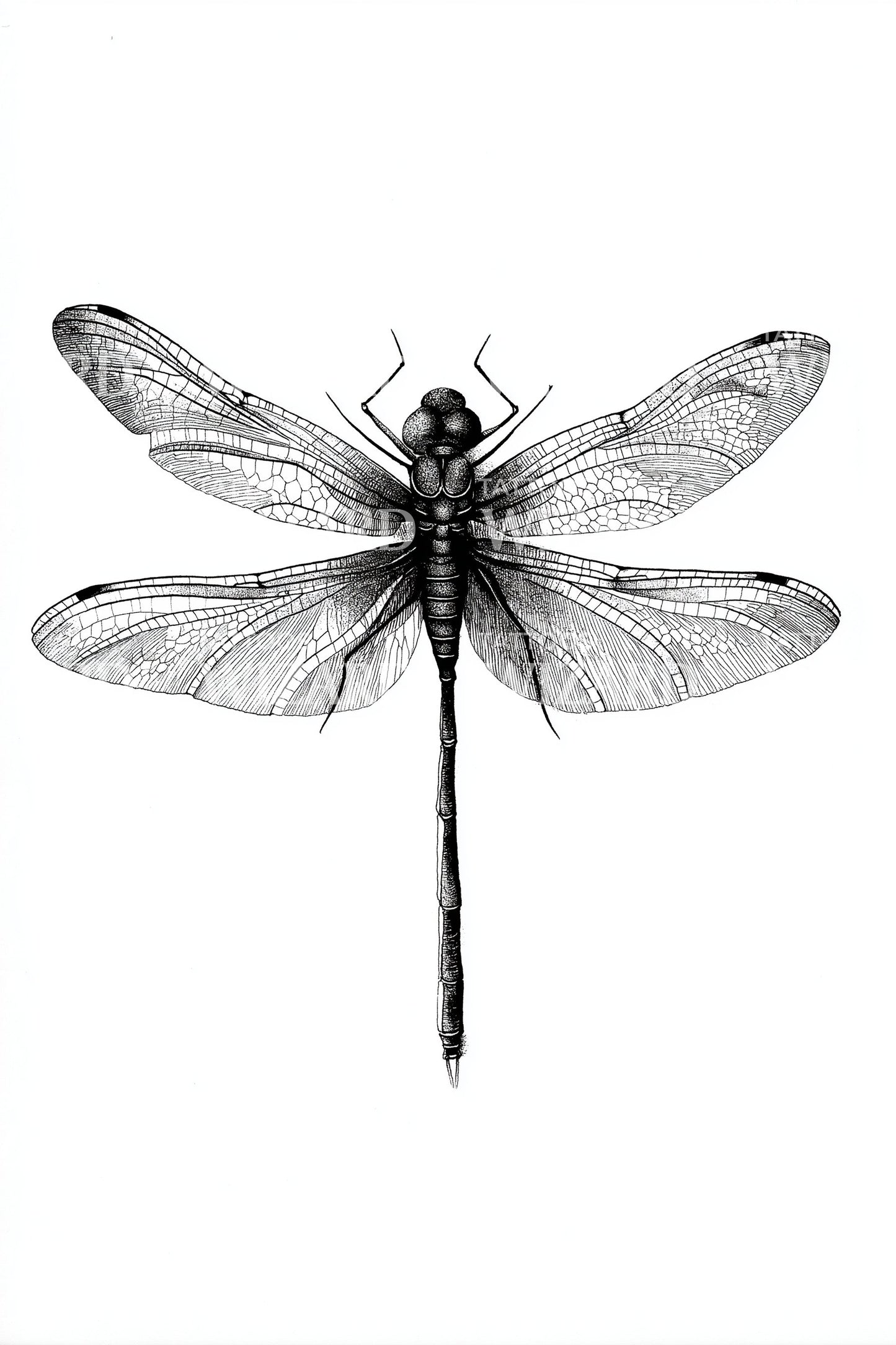Design di tatuaggio elegante con ali di libellula
