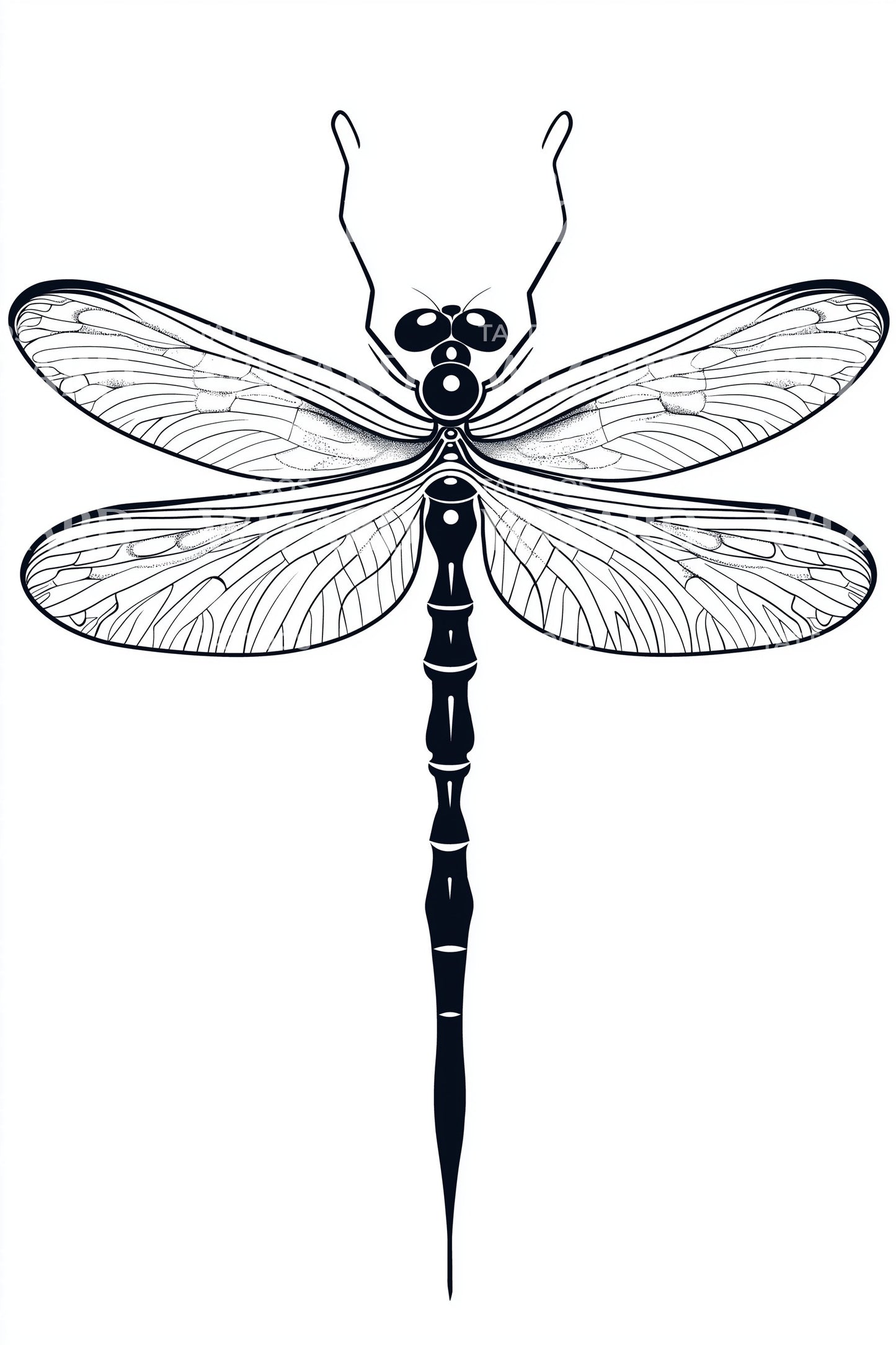 Elegant Longtail Dragonfly Tattoo Design