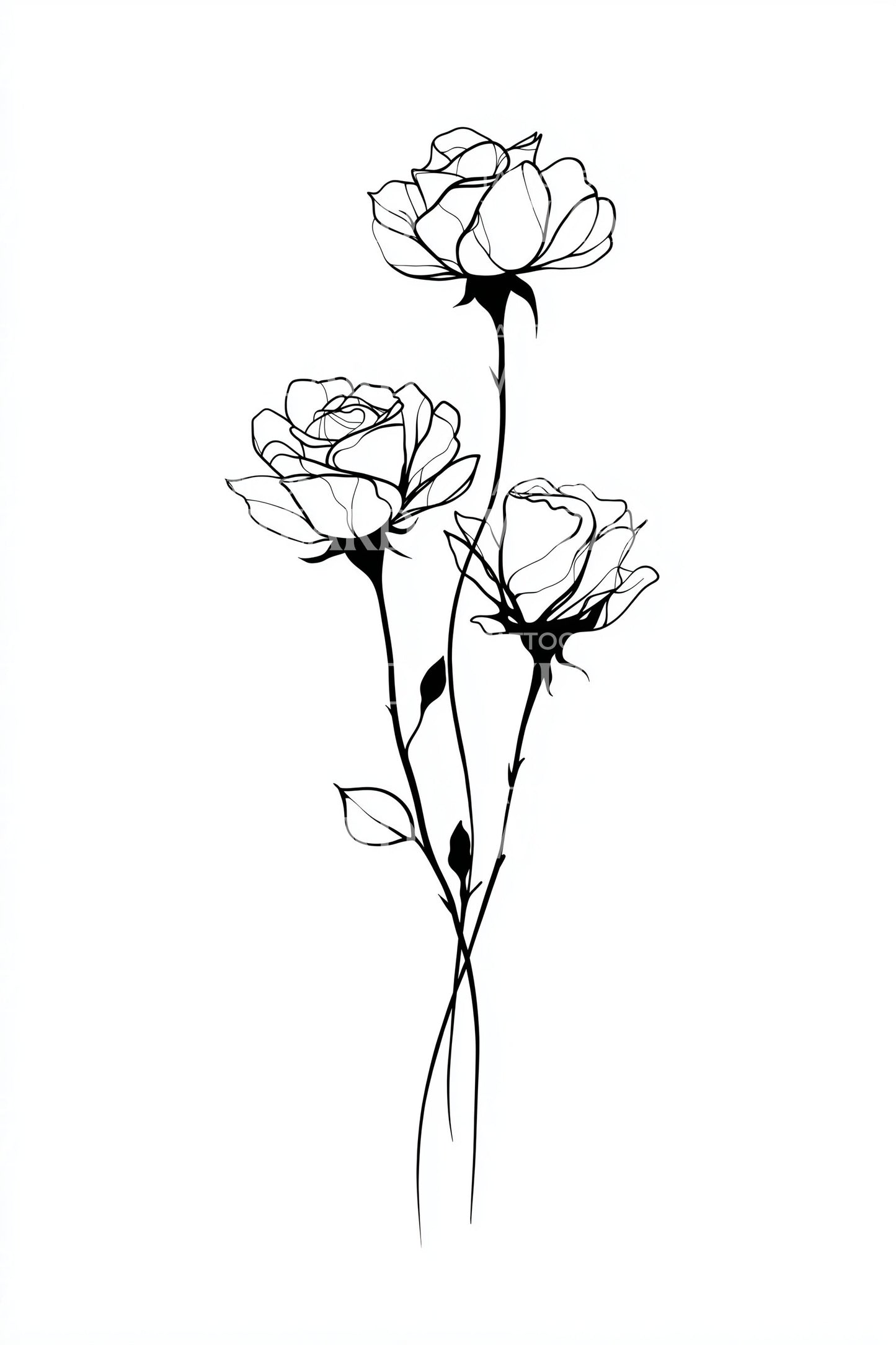 Elegant Single Rose Tattoo Design