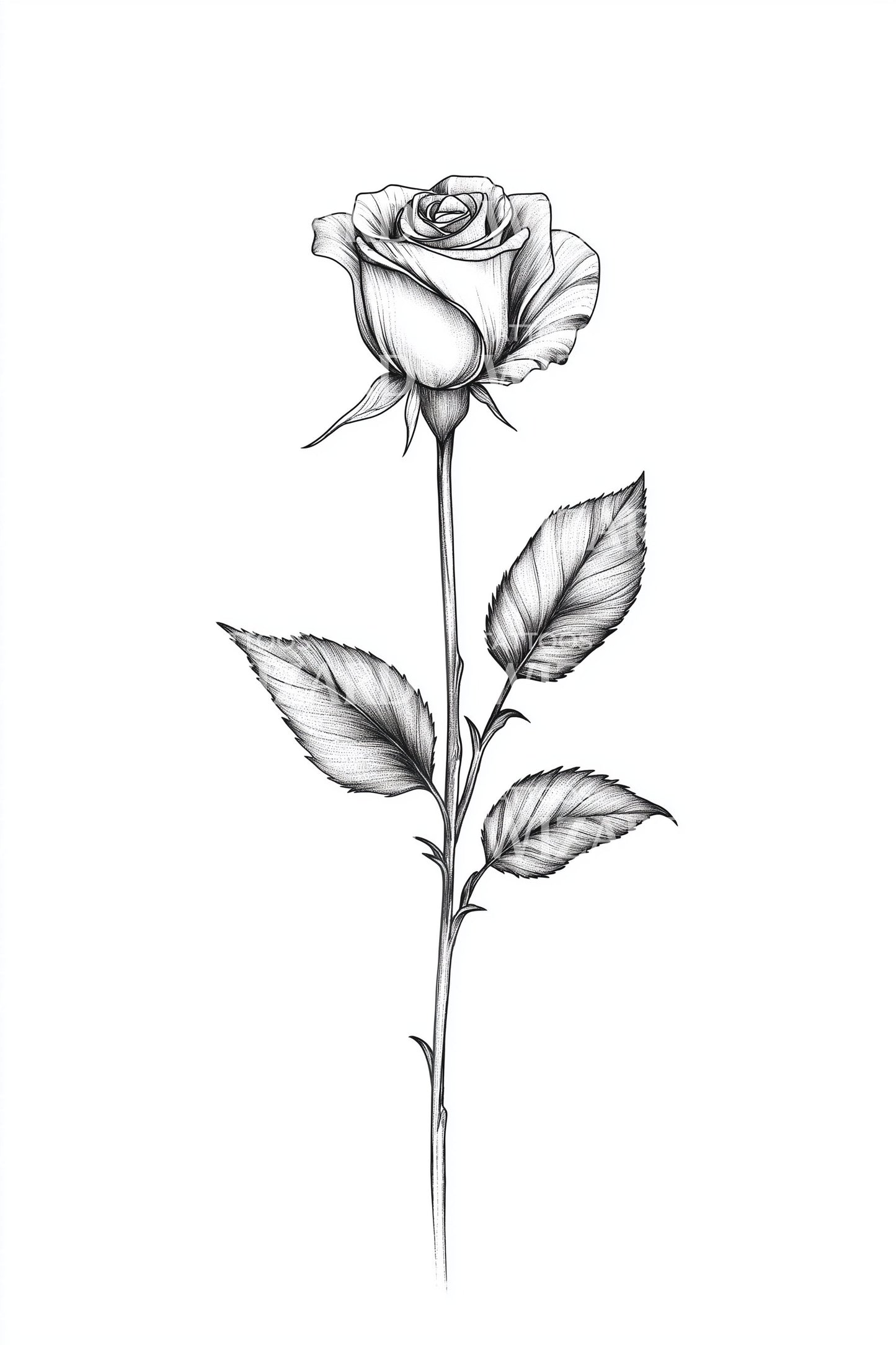 Desain Tato Mawar Tunggal Elegan