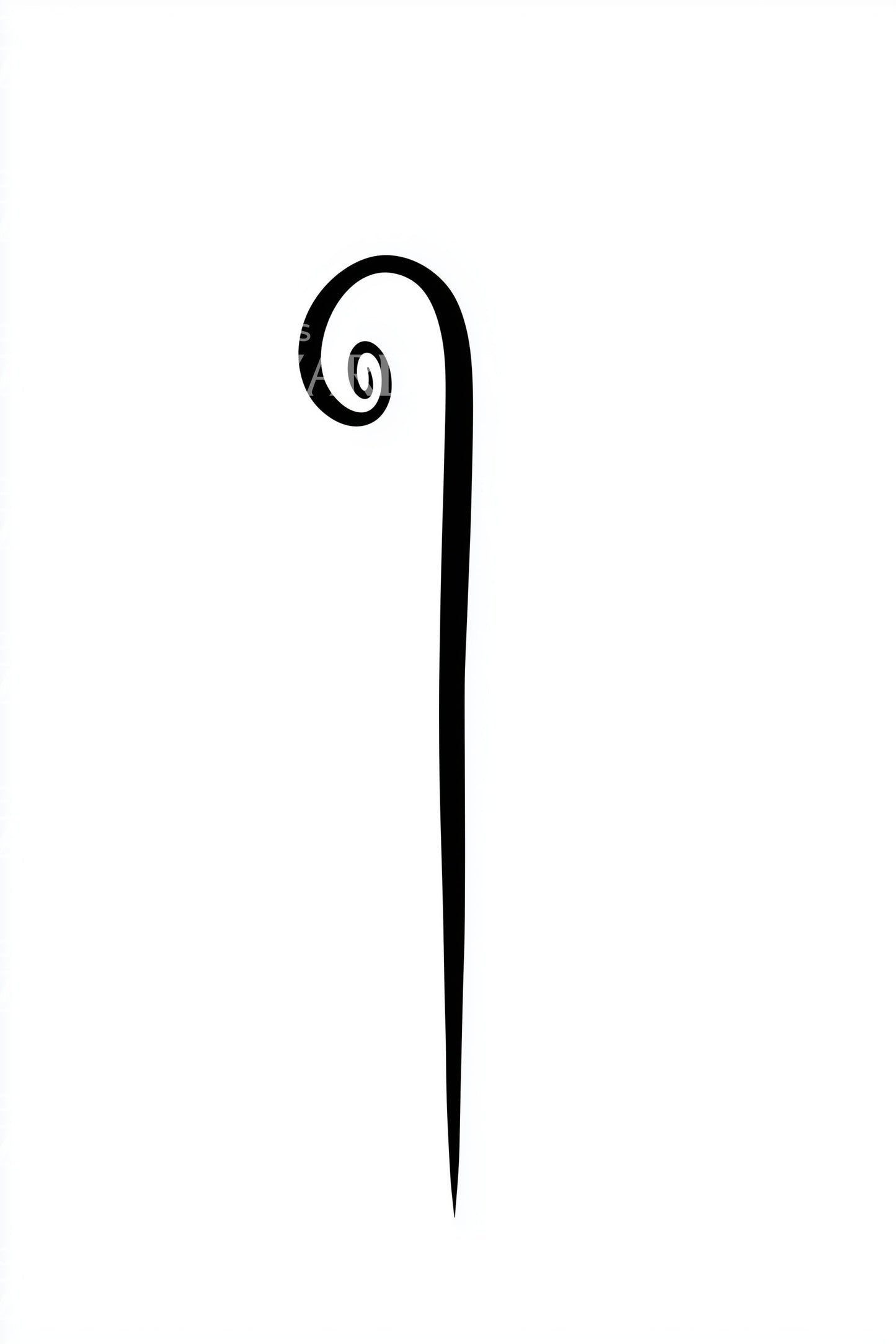 Diseño de tatuaje elegante de curva de bastón
