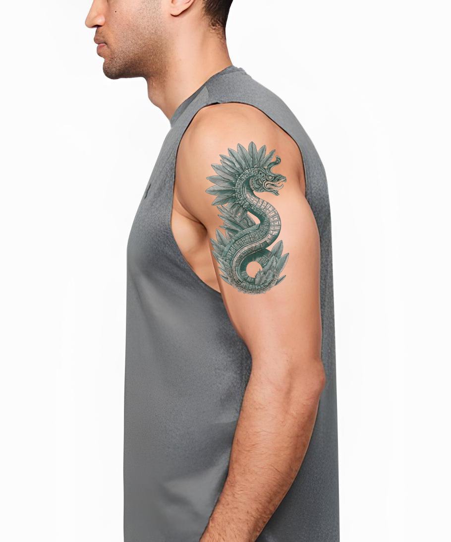 Design del tatuaggio Serpente Piumato di Smeraldo