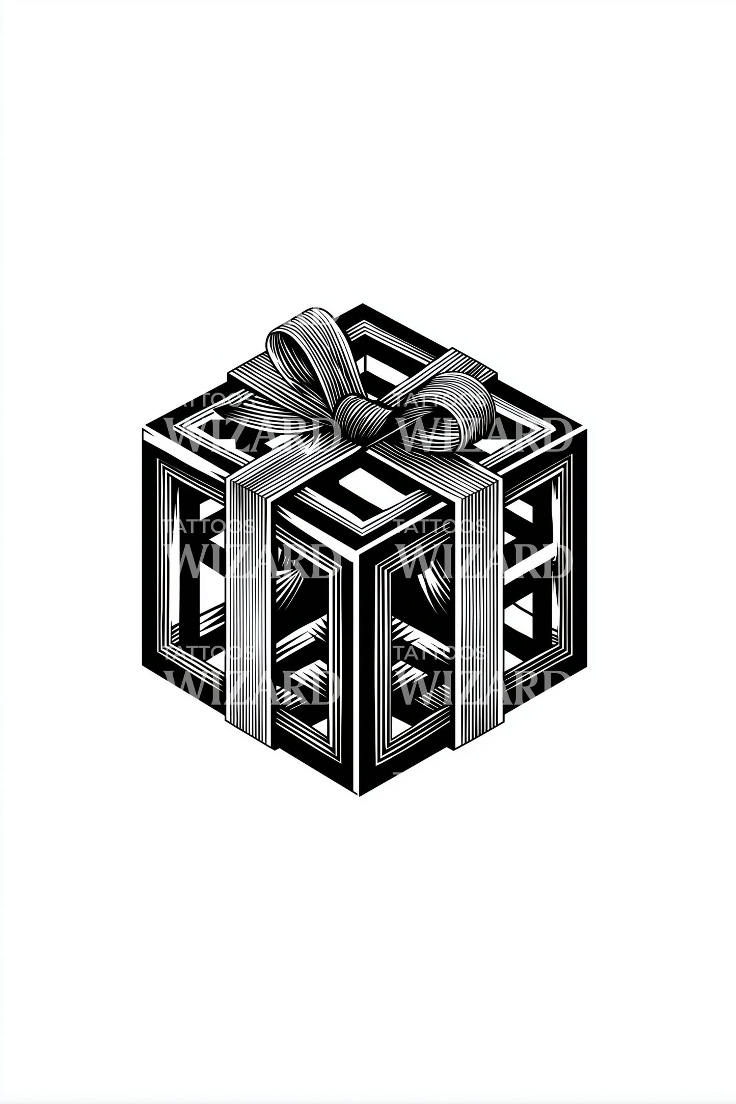 Escher Gift Box Tattoo Idea