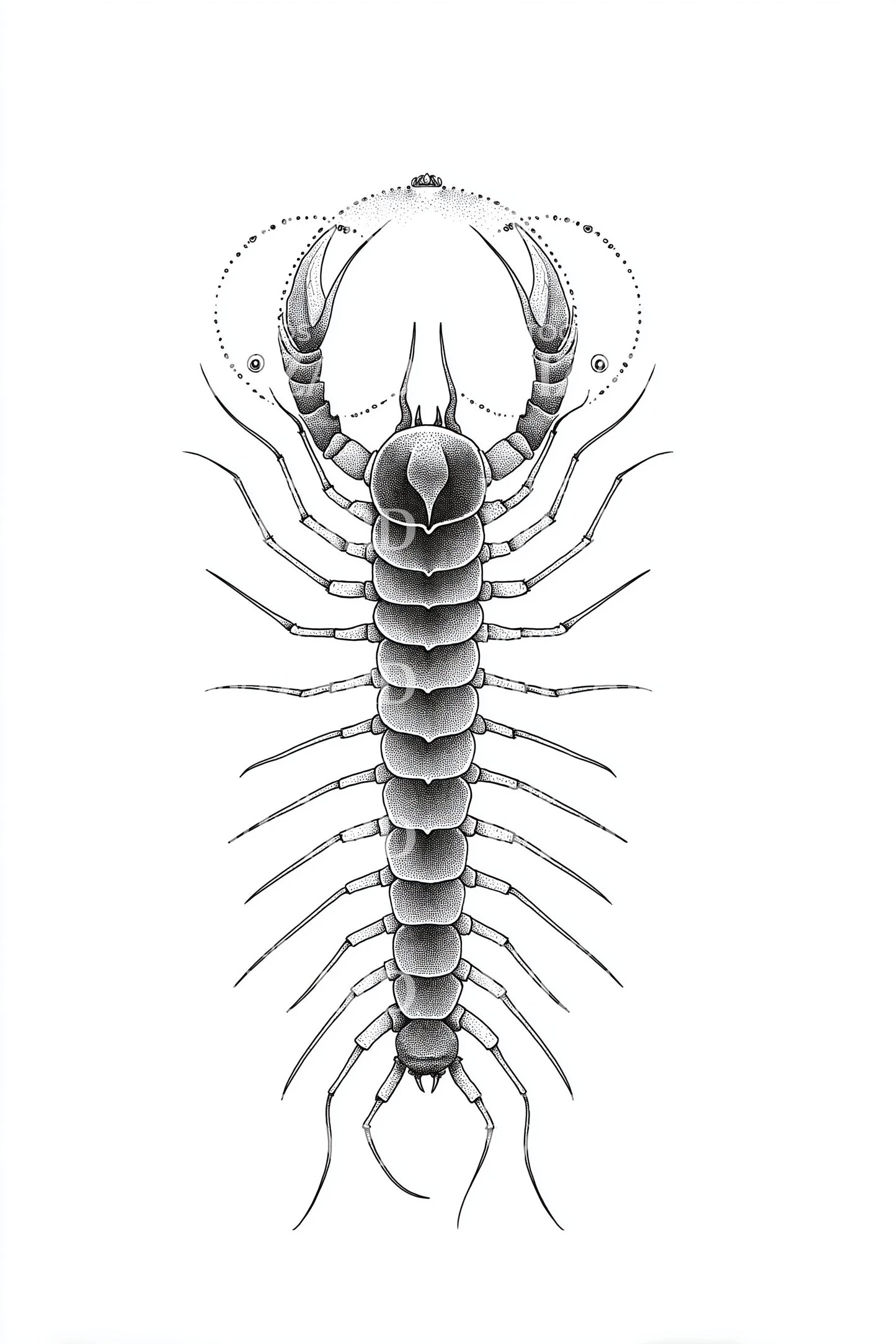 Etched Pincer Scorpion Tattoo Design