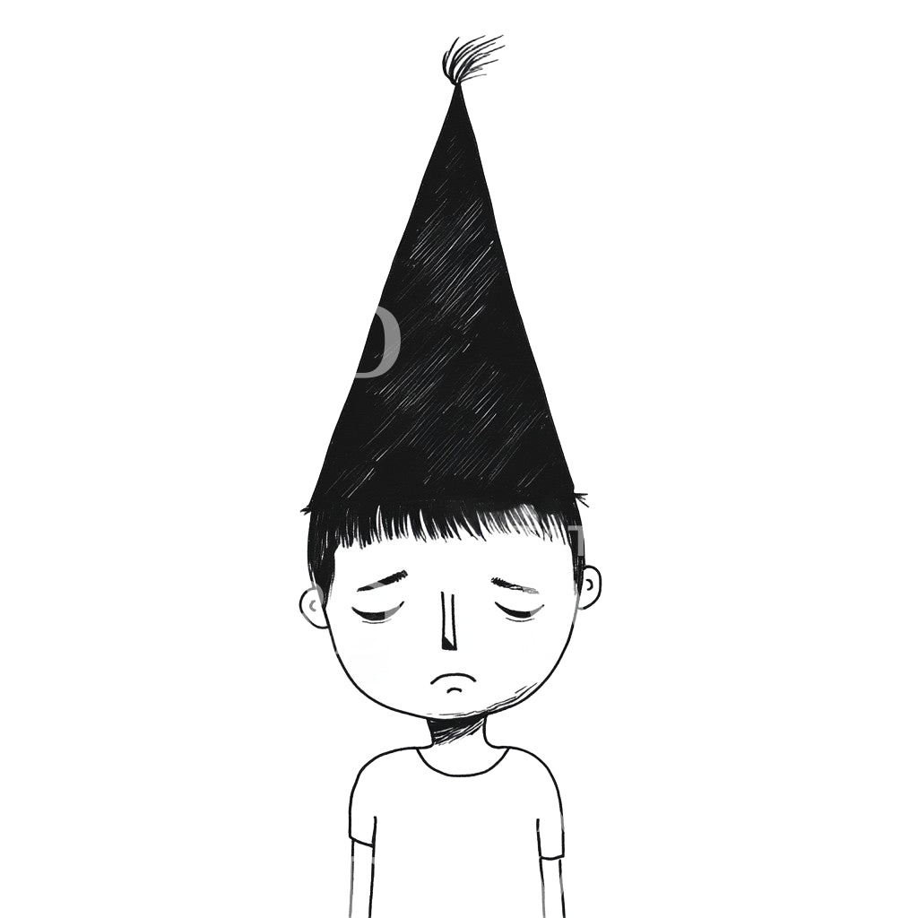 Diseño de tatuaje de niños tristes y deprimidos