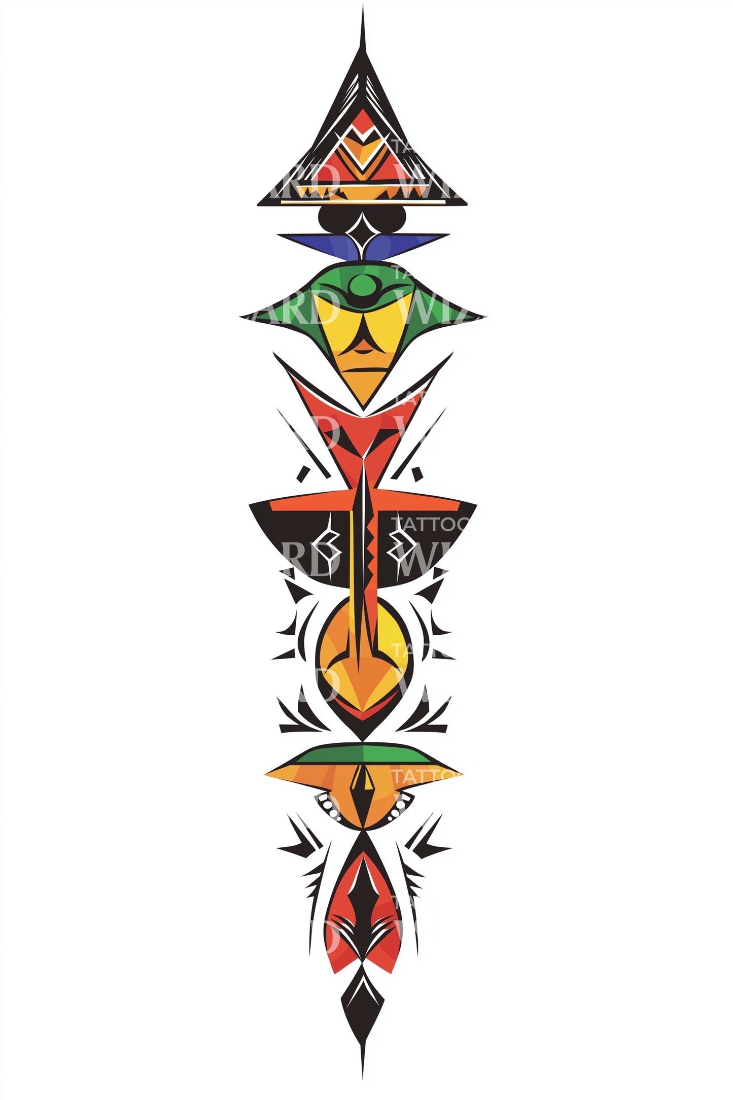 Desenho de Tatuagem Totem de Flecha Étnica