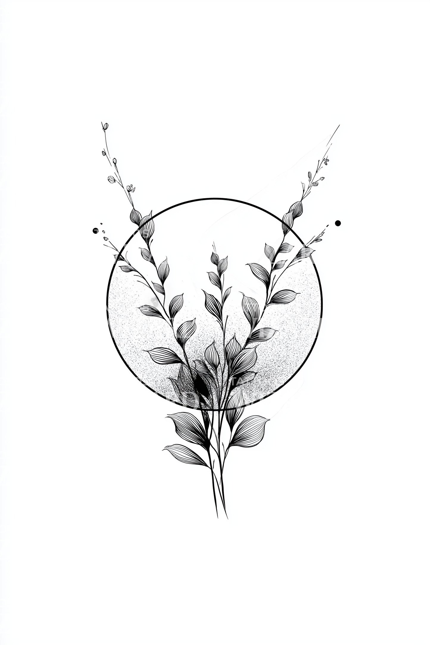 Eucalyptus Berries Wreath Tattoo Design
