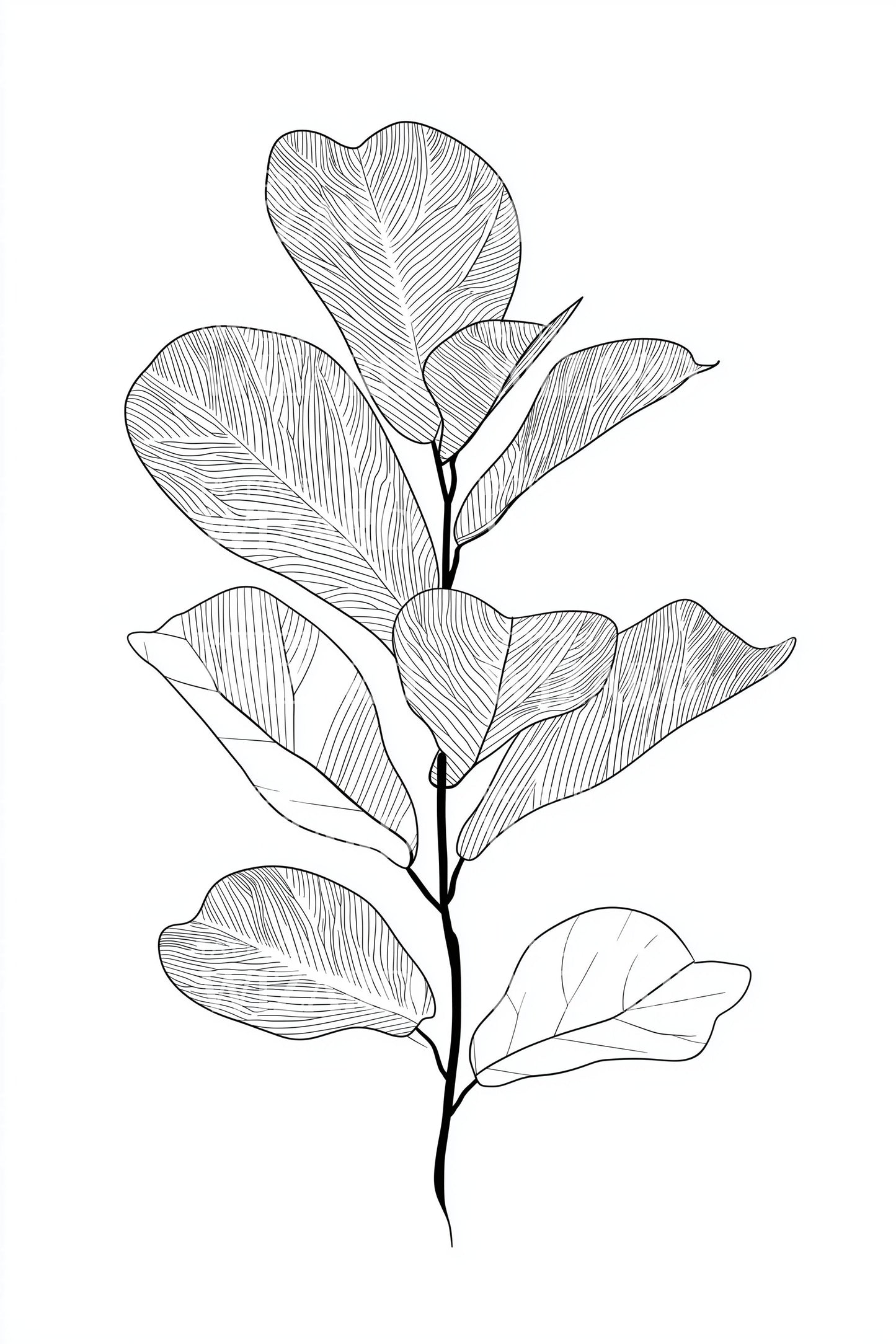Design di tatuaggio ramo botanico di eucalipto