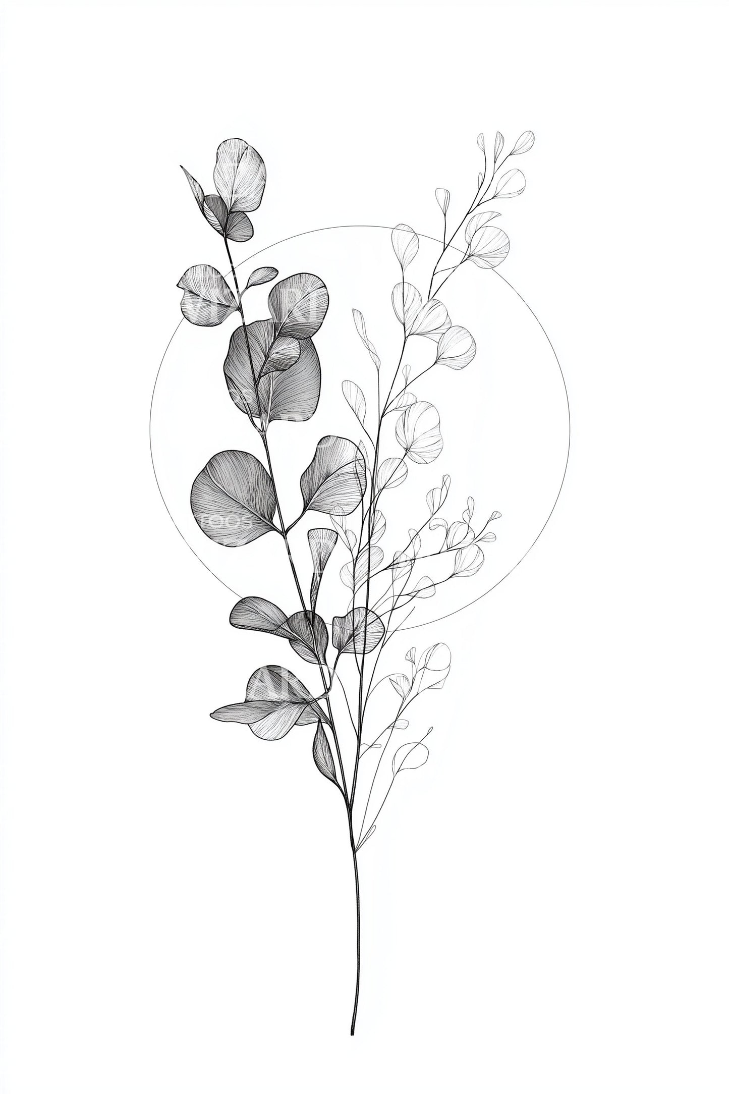 Eucalyptus Botanical Spray Tattoo Design