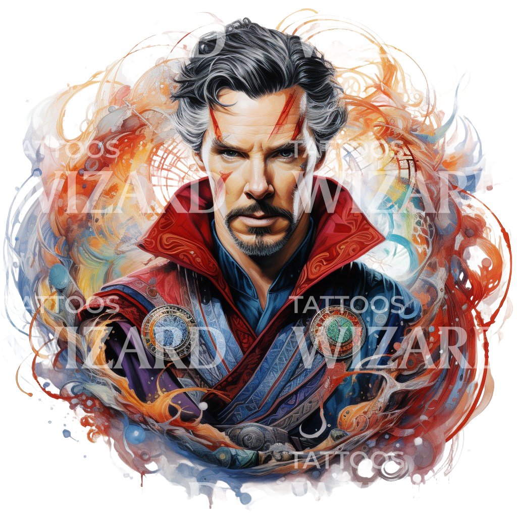 Doctor Strange Swirl of Color Tattoo Design