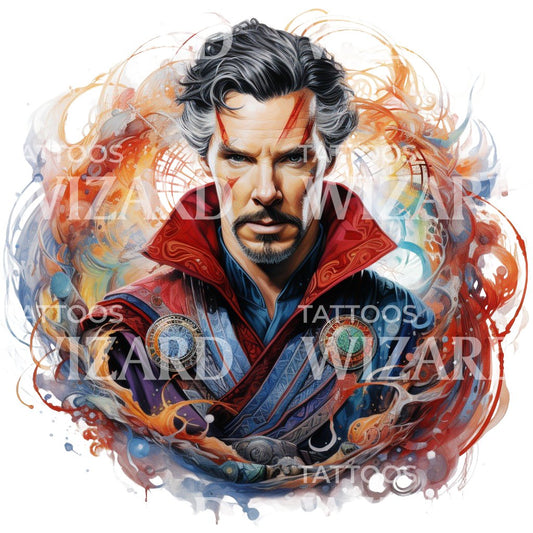 Doctor Strange Swirl of Color Tattoo Design