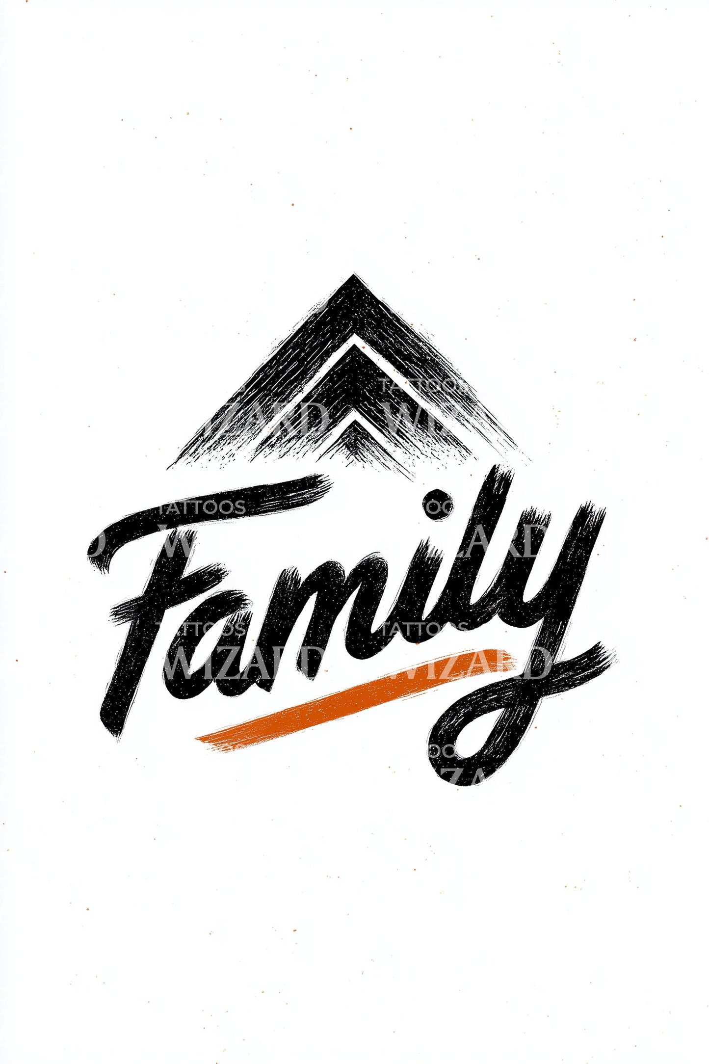 Family Mountain Roof Tattoo Idea